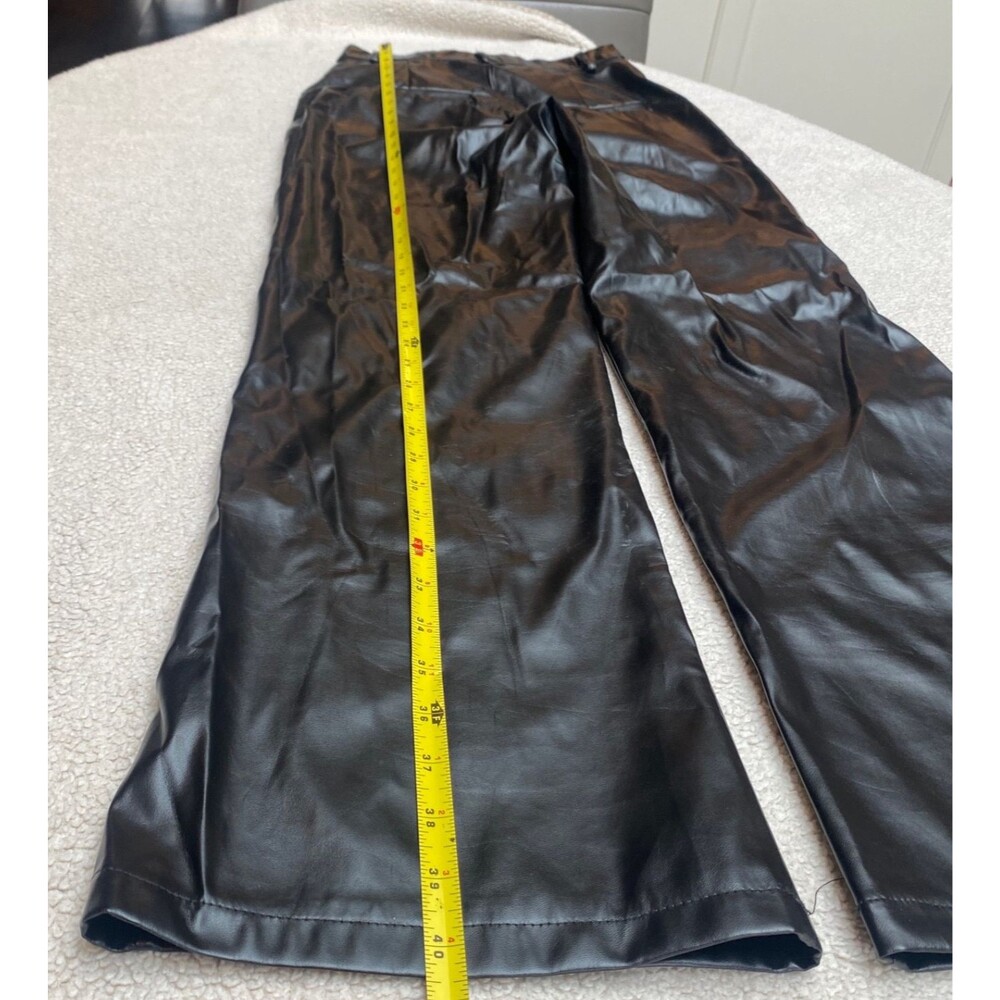 Black Vegan Leather Women’s Size 8 NEW Pleather Pants - Picture 11 of 14